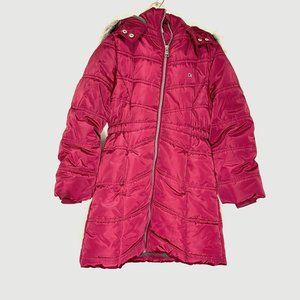 Calvin Klein Girls Red Lined Winter Coat, Size 5/6